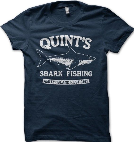 

short sleeve o-neck quints shark fishings jaws amity island 1975 navy printed t-shirt custom t shirts sport hooded sweatshirt hoodie