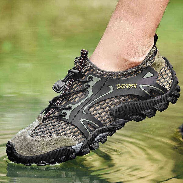 

upstream aqua shoes men quick dry hiking wading sneakers beach water barefoot surfing slippers outdoor trekking fishing footwear 220118, Black