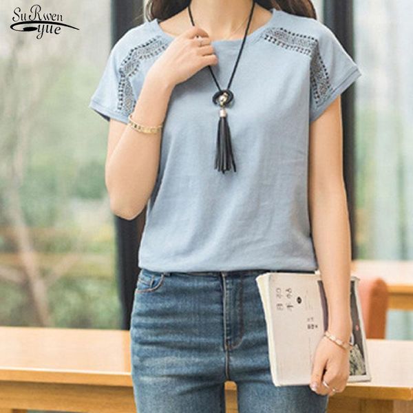 

women's blouses & shirts blusas plus size 5xl womens and 2021 summer cotton nice female shirt short sleeve cool women clothing 970c1, White