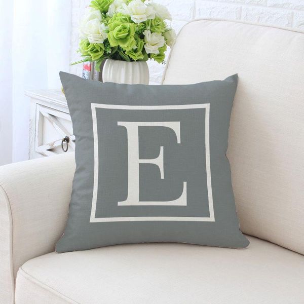 

new grey english alphabet print cushion cover gray polyester twill fabric pillowcase sofa couch chair decorative pillows cover swy wmthhg
