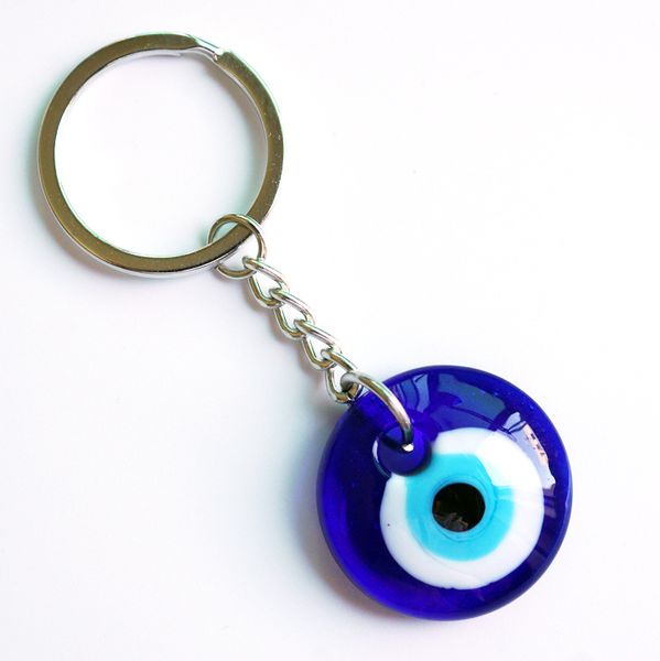 

greek turkey amulet glass blue evil eye keychains214z, Silver