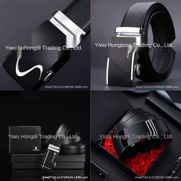 

qlczs автоматический мальчик коровьей кошелек коробка подарка кожаный ремень кожаный костюм мужской подарок beltbelt молодежи разносторонней, Black;brown