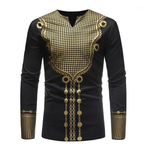 

men's autumn winter luxury african print long sleeve dashiki shirt blouse traditional 2020 full sleeve shirt for men's z03061, White;black