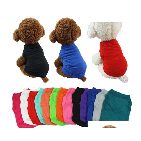 

pet t shirts solid dog clothes fashion shirts vest cotton clothes dog puppy small dog clothes pet apparel sz510 2rpcm