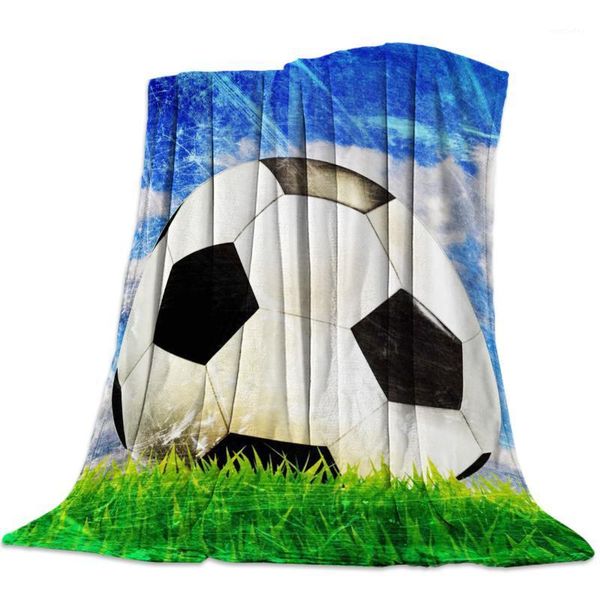 

blankets flannel blanket for bed football under blue sky and white clouds throw portable soft warm sofa sheets1