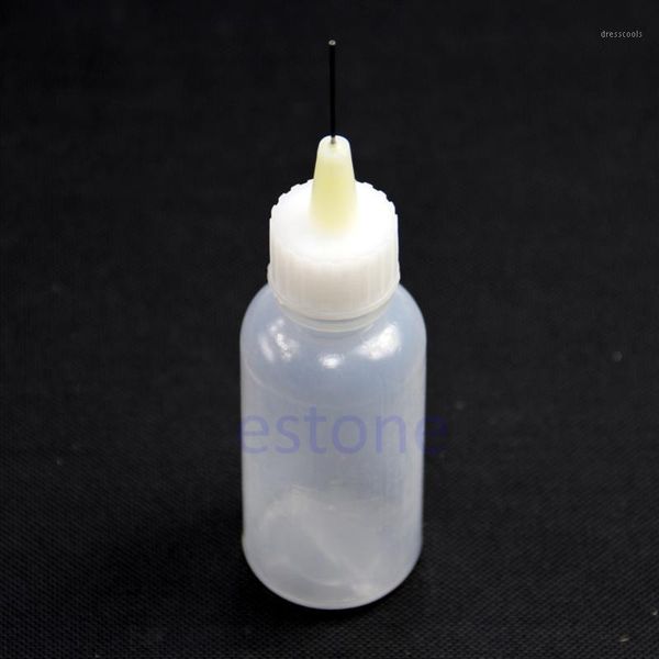 

5x 50ml plastic clear liquid bottle for rosin solder flux paste with 1 needle new1