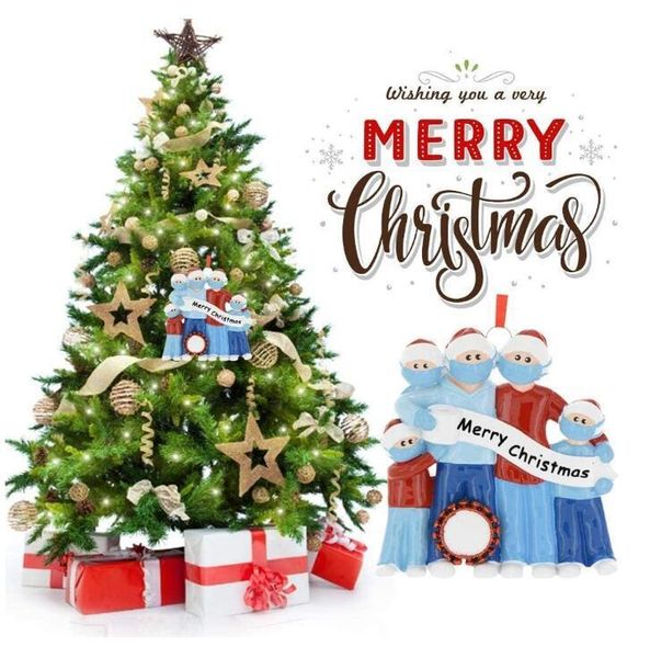 

pvc 2020 quarantine christmas ornament 4 styles pvc family of 3 4 5 6 xmas tree hanging pendant christmas decorations cca12539 200pcs6q1b