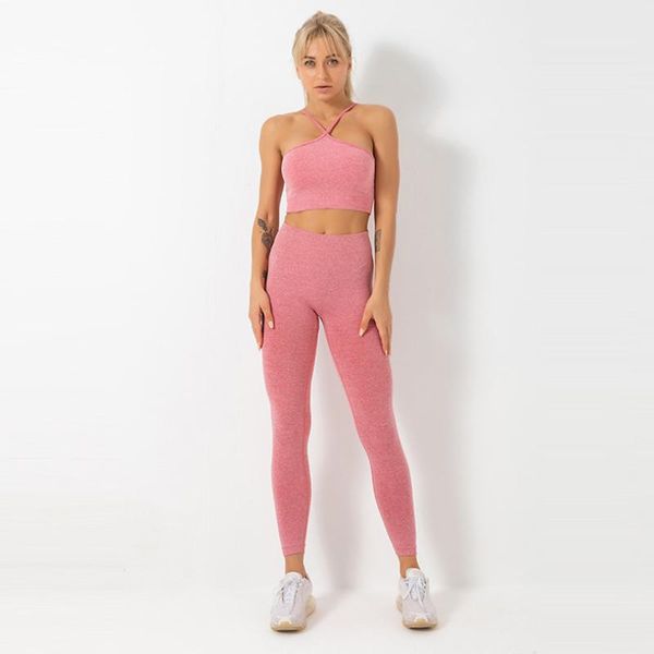 

yoga outfits comfortable selling 2021 women gym tights push up leggings for fitness wear two pieces set, White;red