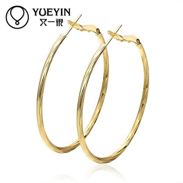 

hoop & huggie wholesale gold color earrings for women wedding jewelry brincos da mulher yellow classic, Golden;silver