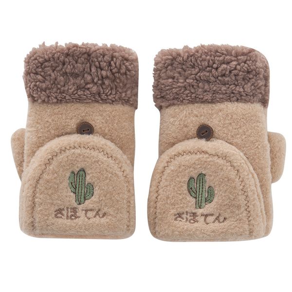 

женщины зима keep warm plus velvet внутри сгущает half-палец раскладушка женский симпатичные прекрасный японский стиль кактус перчатки, Blue;gray