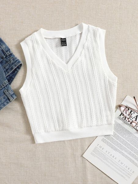 

solid textured tank 56i6#, White