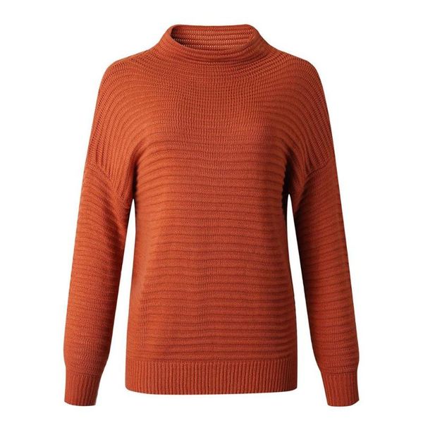 

women's sweaters turtleneck sweater casual temperament white brick red simple thread solid color long sleeve pullover office lady 2021, White;black