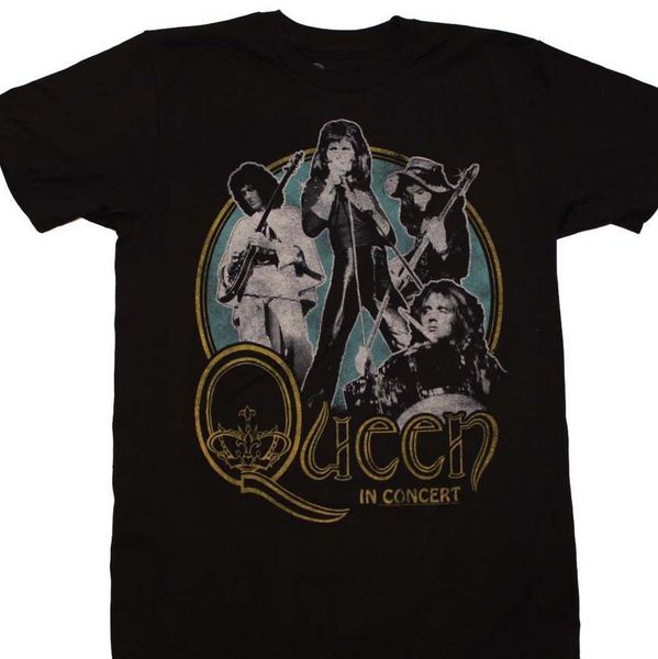 

tee shirts men o neck tees queen in concert t shirt size large l freddie mercury glam rock new * sport hooded sweatshirt hoodie