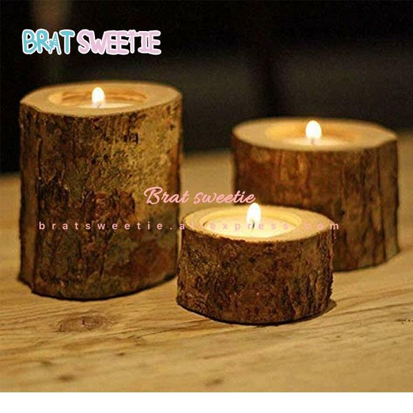 

деревенский деревянный держатель свечи древесина подсвечник рамадан мубарак свадебный столик украшения центр день рождения вечеринка bbyscw