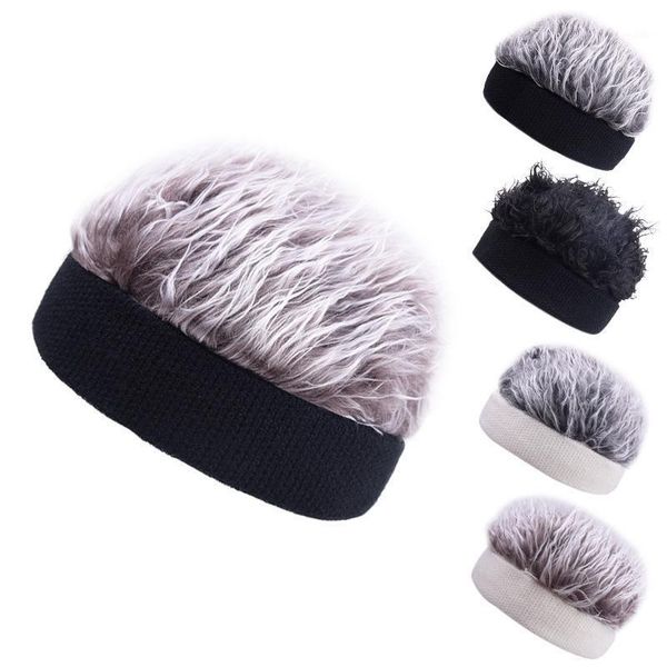 

beanies men novelty hip hop hat wig landlord cap retro street spoof innocent sailor melon skin rogue master skull knit z2131