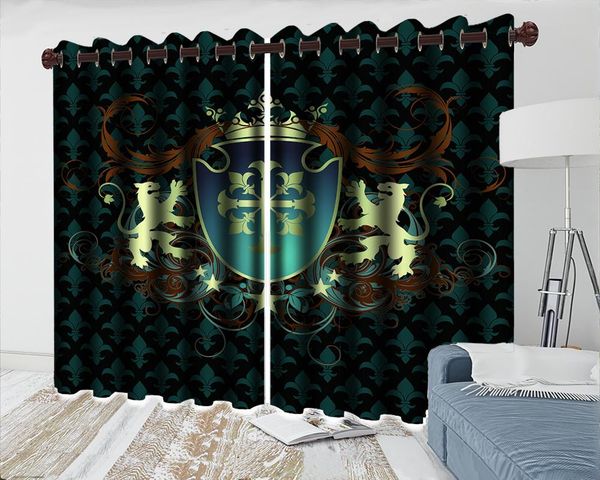 

curtain & drapes 3d bedroom beautiful green animal hd digital print modern beautiuful window