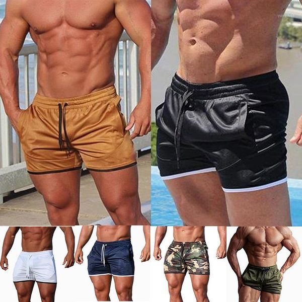 

men's summer fitness shorts fashion compression waist bottoms gym bodybuilding jogging short slim fitness clothes sports pant1, White;black