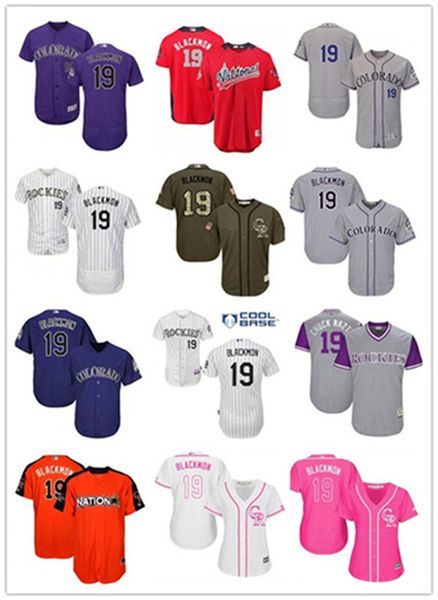 

custom colorado rockie leave name number 19 charlie blackmon baseball jersey men women youth jerseys, Blue;black