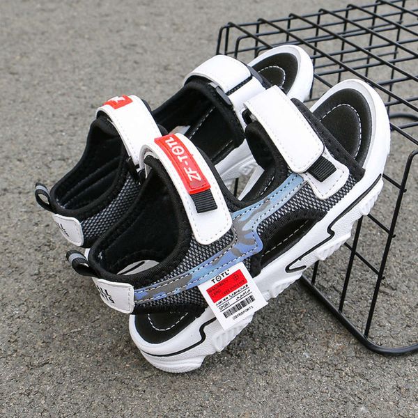 

children's beach 2020 new boys' non slip soft sole sandals girls' korean college students' casual sho, Black;red