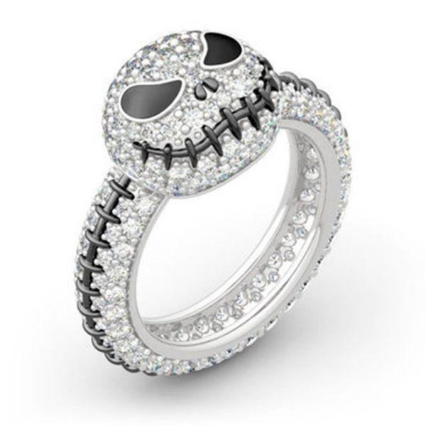 

s1819 fashion jewelry lantern skull ring women's party rings, Silver
