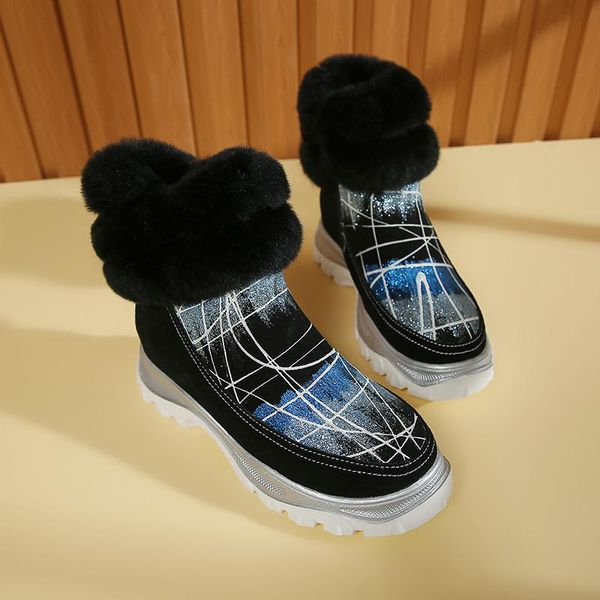 

женская обувь зимняя мода женские короткие сапоги кожаные сапоги, Black