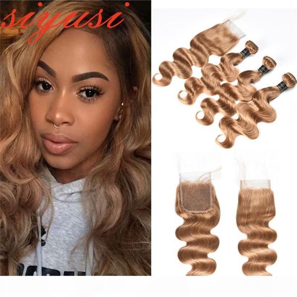 

body wave 99j# burgundy virgin hair indian human virgin hair 27# honey blonde with lace closure indian hair 3 4 bundles with closure, Black;brown