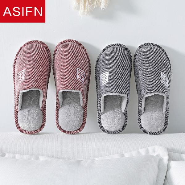 

asifn fashion winter men women's slippers fleece indoor home french embroidery couples home cotton floor mop shoes for women x1020, Black