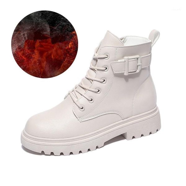

2021 ladies winter plush warm boots increase non-slip martin boots leather shoes designer brand shoes black white1