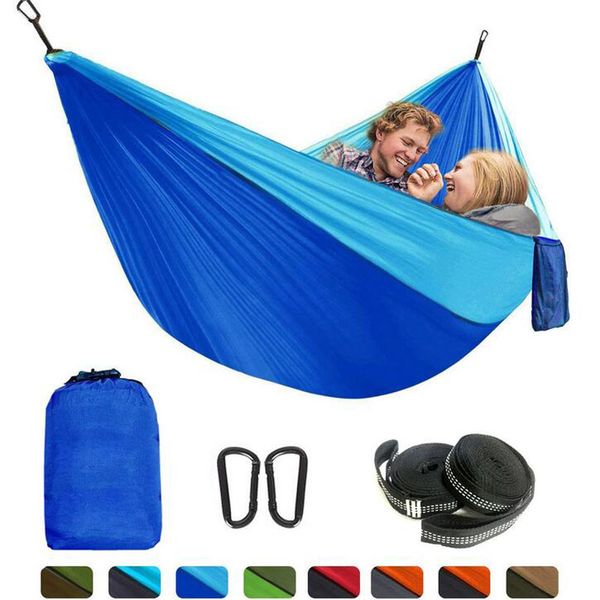 

multiple styles outdoor parachute cloth hammock foldable field camping swing hanging bed nylon single person hammocks ropes carabiners