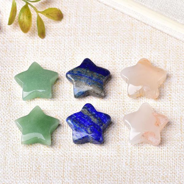 

1pc natural quartz star decoration stone crafts rose quartz opal lazuli pentagram energy healing crystal diy gift l qyltwy, Black
