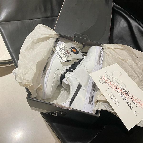 

2020 peaceminusone x para-noise 2.0 black white g-dragon men women outdoor skateboard shoes sports sneakers with original box