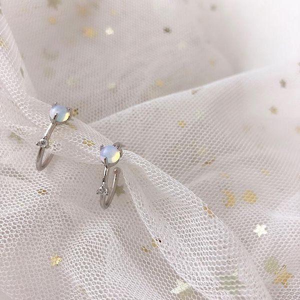 

ушная петля moonstone круглого малый обруч серьга для женщин inlay геометрической кольца симпатичного заявления корейских серег ювелирных из, Golden;silver
