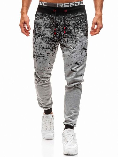 

men paint splash drawstring waist joggers e3xo#, Black