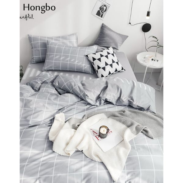 

hongbo 2019 cotton bedding set gray grid duvet cover quilt cover comforter cover hongbo 2019 f wmtqpu