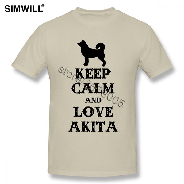 

sport keep calm and love akita tee men 1980's dog tees shirts crew branded clothing valentines day t shirt