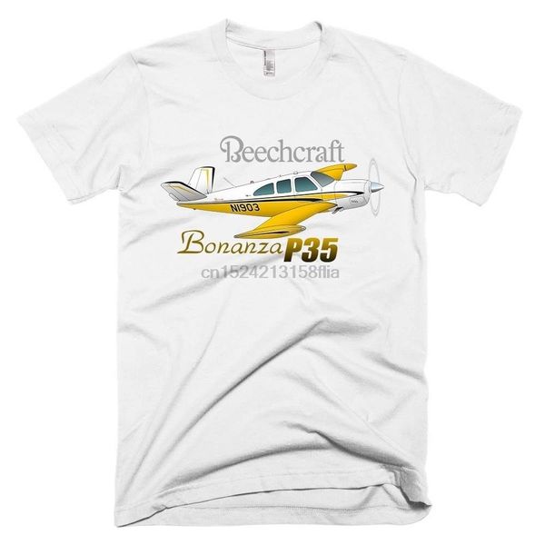 

summer short sleeves cotton t-shirt beechcraft bonanza p35 airplane t-shirt- personalized with n# tee shirt sport hooded sweatshirt hoodie