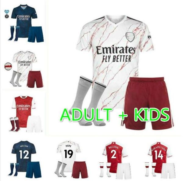 

kids kit gunner 20 21 soccer jersey pepe nicolas ceballos henry guendouzi sokratis tierney 2020 2021 home away third football shirt, Black;yellow