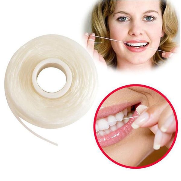 

50m dental floss teeth cleaning wax mint flavored dental flosser spool toothpick tooth cleaning floss oral hygi jllaeg