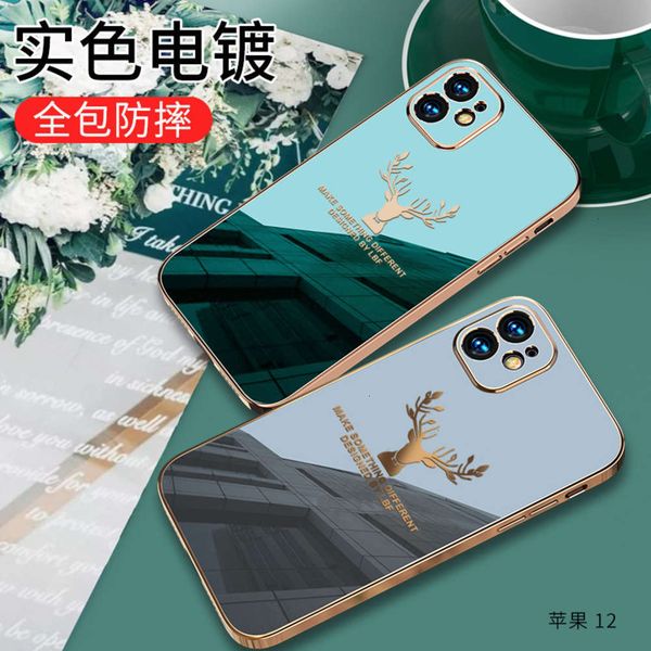 

pro for 12 electroplated max suitable mobile phone case, deer head protective cover, package, fine hole anti falling case