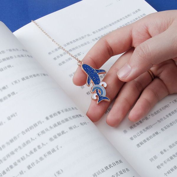 

bookmark the blue whale metal stationery paging book clip pagination mark stationery metal bookmark students read page book clip