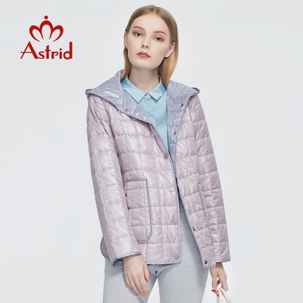 

astrid new autumn winter women's coat women windproof warm parka plaid fashion thin jacket hooded female clothing 9360 201029, Black