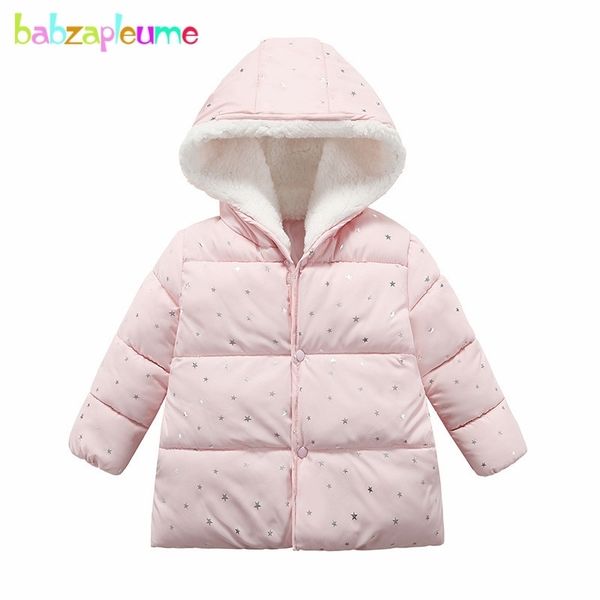 1-4Years / Herbst Winter Baby Mädchen Kleidung Kleinkind Kleidung Mit Kapuze Fleece Warme Koreanische Mode Kinder Jacke Für Kinder Mantel LJ201125