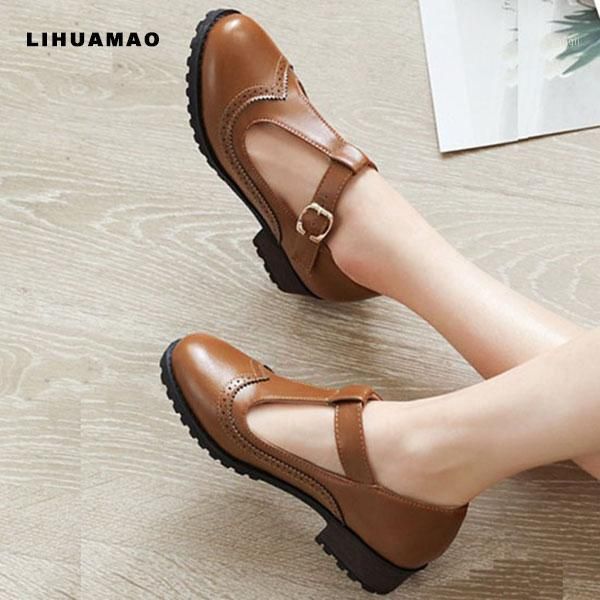 

dress shoes lihuamao mary jane for women square heels ankle strap round toe cosplay lolita dancing party1, Black