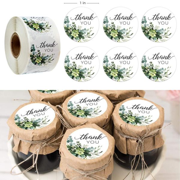 

500pcs 1-дюймовый цветок круглый стикер благодарственное выпечка упаковка diy печать наклейки этикетки для торта упаковка печать этикетки на
