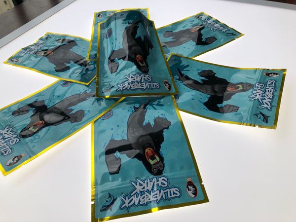 

silverback shark shark bakery jokes up smell-proof resealable zipper packaging 3.5-7g childproof edibles pouch retail packaging bags wmtqal