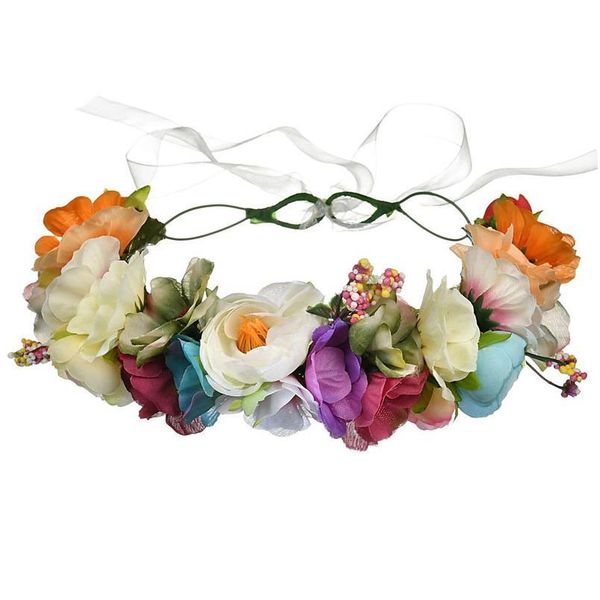 

bride bridesmaid wedding garland girls floral flower crown women headdress jewelry studio ps ornaments hair acc qylico