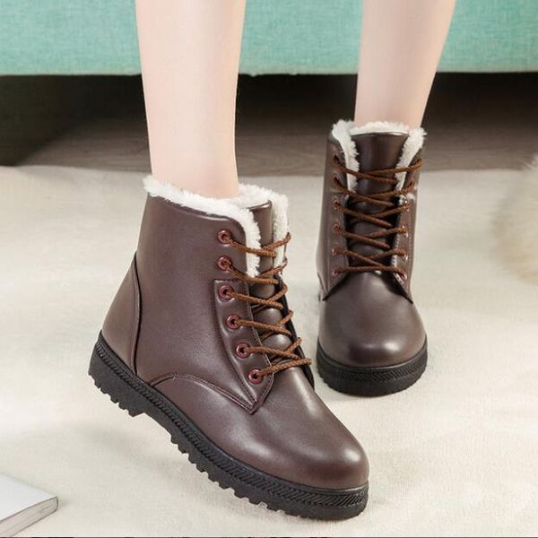 

boots snow women's winter ladies cotton shoes large size woman's e08, Black