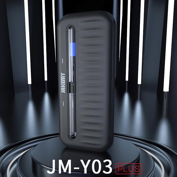

jakemy jm-y03 plus cordless electric screwdriver set magnetizer led light rechargeable screw driver kit phone tablet repair tool