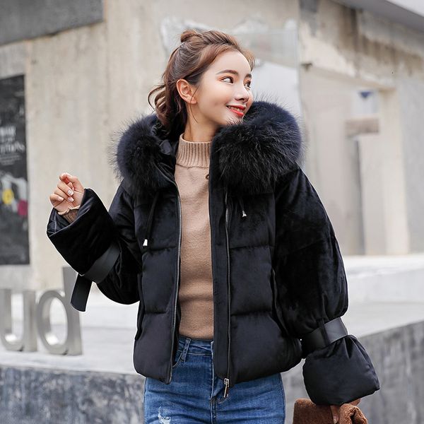 

womens winter coat fashion women winter jacket woman winter coat pure salad zipper cap cotton coat with 4 colors, Black