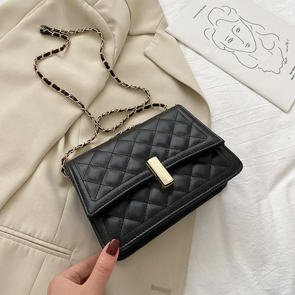 

western style small bag female bag new trend fashion lattice small chain messenger wild simple shoulder